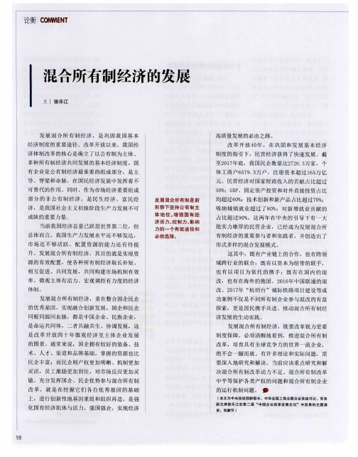 混合所有制经济的发展