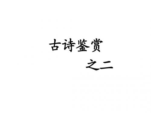 古诗鉴赏之二