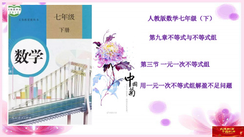 人教版七年级下册 第9章《不等式与不等式组》：用一元一次不等式组解”盈不足“问题 课件(共23张PPT)