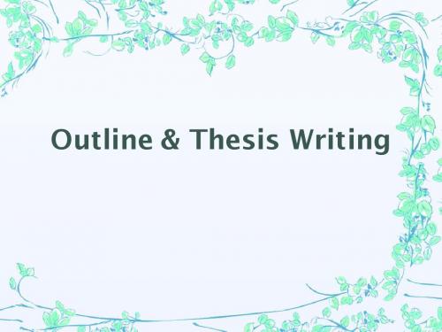 Outline & Thesis