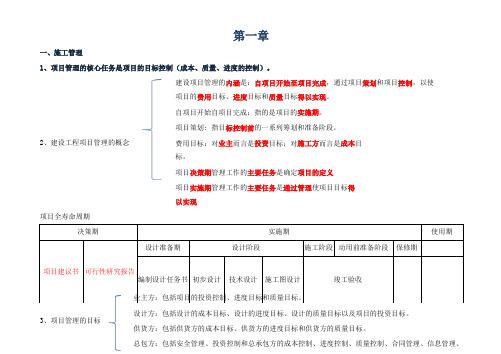 二级建造师《建设工程施工管理第四版》知识重点【Word可编辑版】