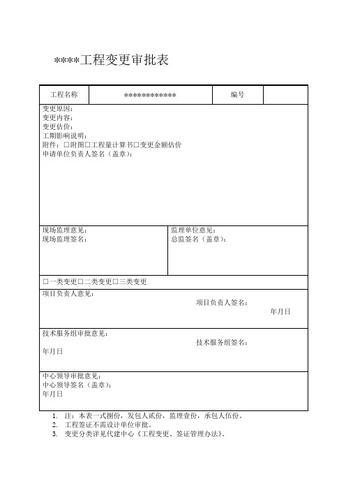 工程变更申请表
