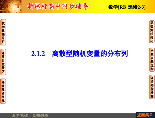 【非常学案】2014-2015学年高中数学人教B版选修2-3配套课件：2.1.2离散型随机变量的分布列