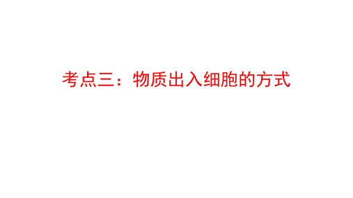 【高考二轮生物复习】物质出入细胞的方式(二)
