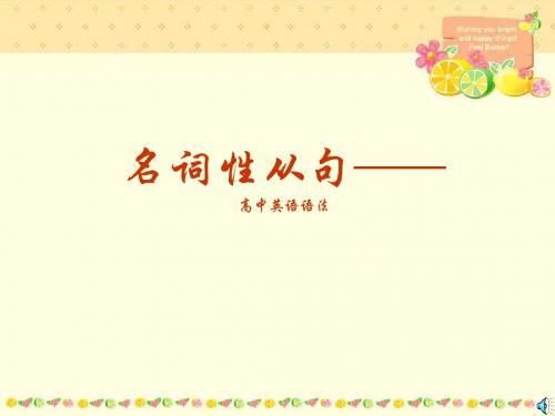 名词性从句——高中英语语法