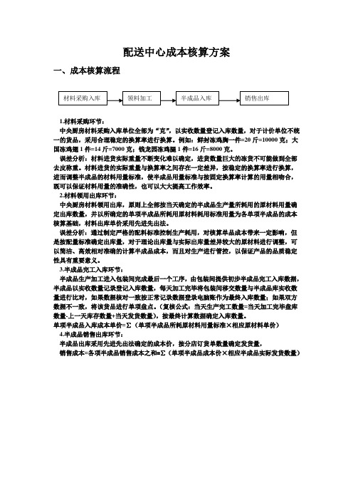 配送中心成本核算方案