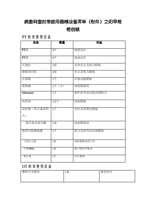 康复科常用设备