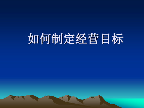 如何制定经营目标(PPT31页)