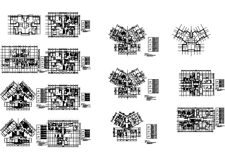 高层住宅户型图cad图