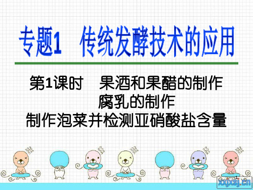 高三一轮复习选修1专题1传统发酵技术的应用