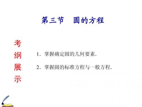 2015届高考数学(浙江文)一轮复习课件：8.3  圆的方程