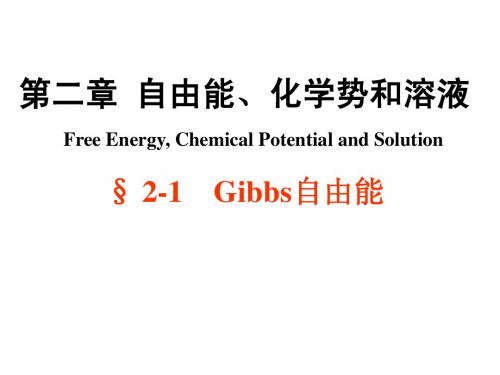 大学《物理化学》2.自由能、化学势和溶液
