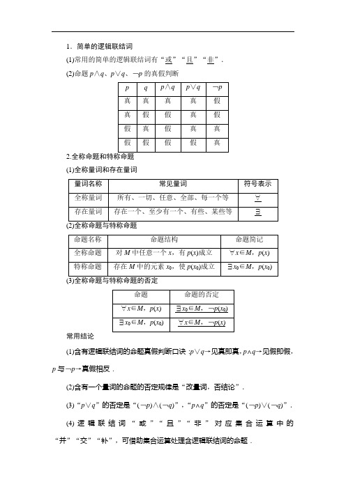 高考专题练习： 简单的逻辑联结词、全称量词与存在量词