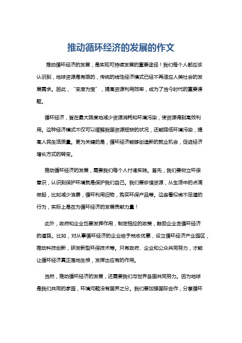 推动循环经济的发展的作文
