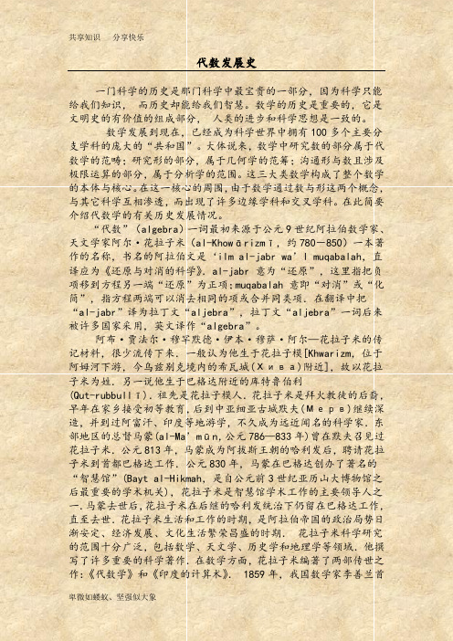 代数发展史