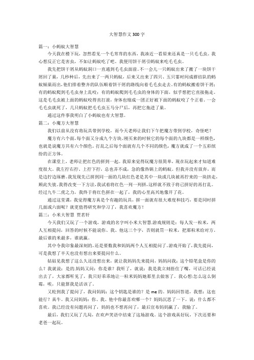 大智慧作文300字优秀作文