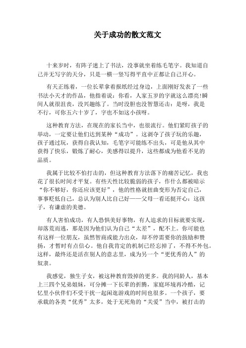 关于成功的散文范文