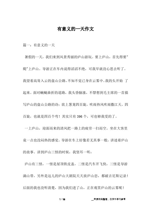 有意义的一天作文
