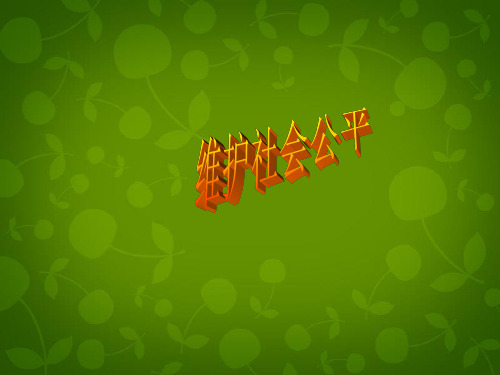八年级政治下册 9.2《维护社会公平》课件 新人教版