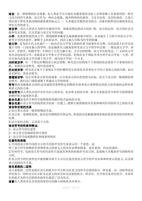 语言学纲要名词解释2