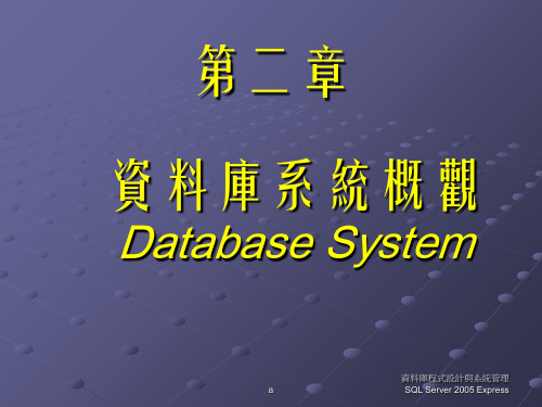资料库系统概观DatabaseSystem