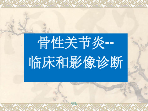 骨性关节炎临床和影像诊断ppt课件