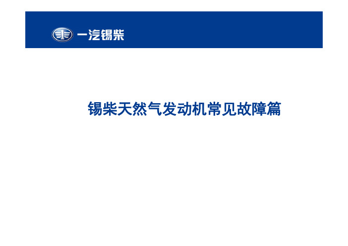 锡柴天然气发动机培训教材常见故障排除篇