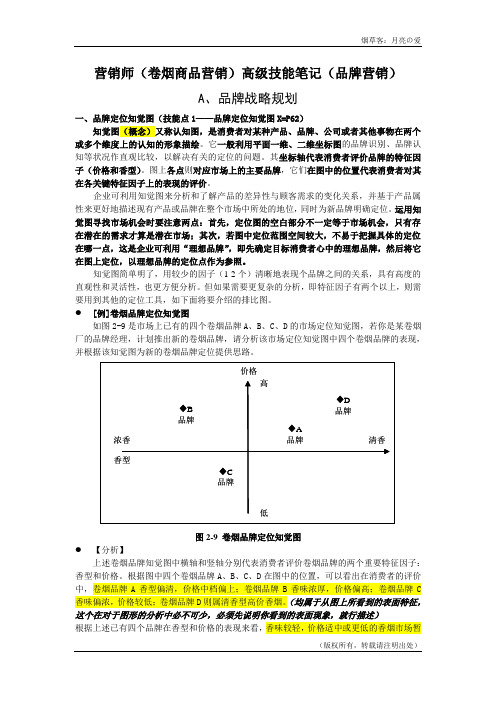 营销师(卷烟商品营销)高级技能笔记(品牌营销)