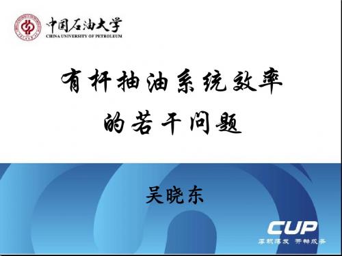 石油大学有杆泵井系统效率的若干问题