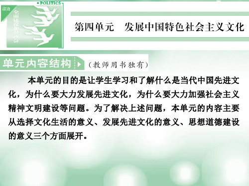 高中政治 第四单元8-1 色彩斑斓的文化生活课件 新人教版必修3