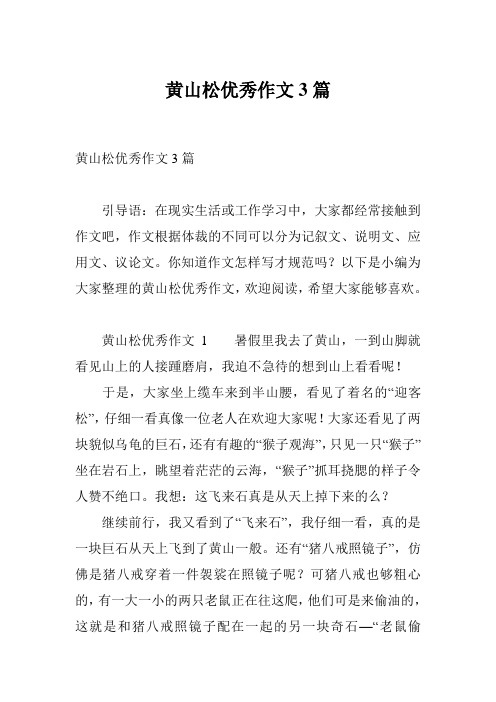黄山松优秀作文3篇