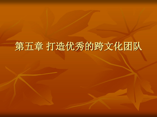 第5章 打造优秀的跨文化团队