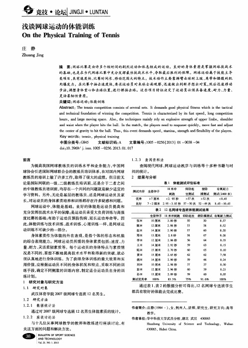 浅谈网球运动的体能训练