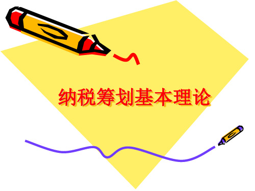 纳税筹划基本理论PPT