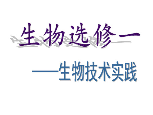 一轮复习 --------果酒和果醋的制作