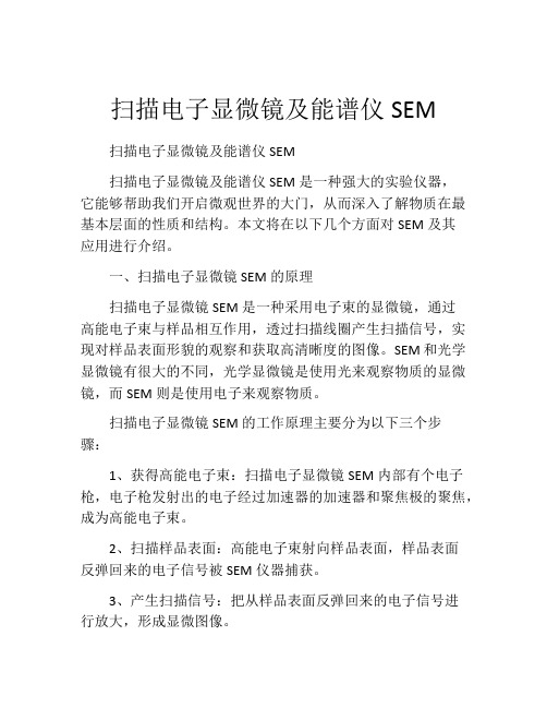 扫描电子显微镜及能谱仪SEM