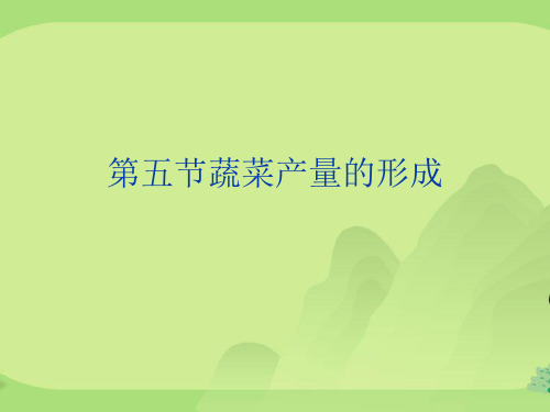 第五节蔬菜产量的形成