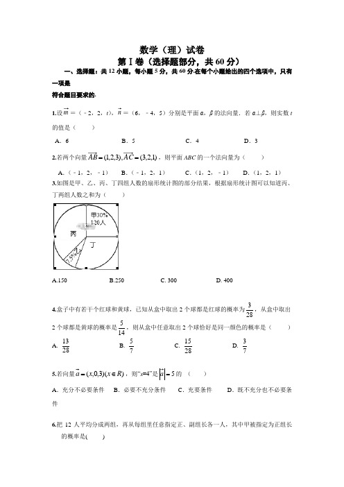 江西省赣州市于都二中2019-2020学年高二上学期第三次月考数学(理)试卷 Word版含答案