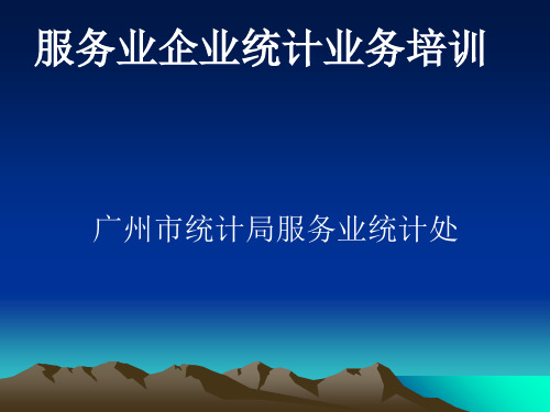 服务业企业统计业务培训-PPT课件