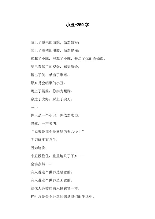 小丑-250字初二作文写人