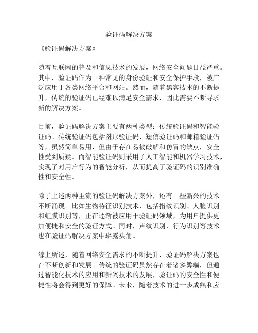 验证码解决方案