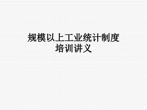 规模以上工业统计制度培训讲义
