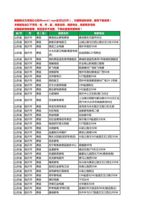 2020新版山东省临沂市费县家用电器工商企业公司商家名录名单黄页联系电话号码地址大全273家