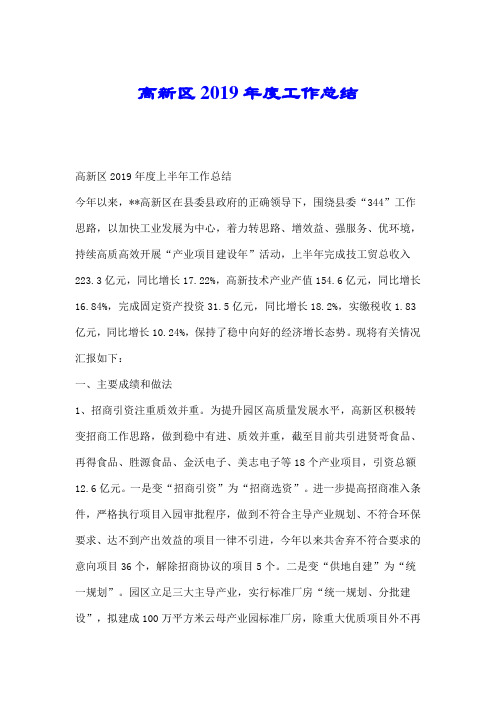 高新区2019年度工作总结.doc