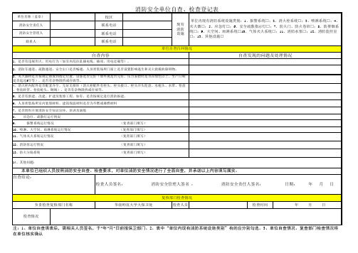 消防安全单位自查、检查登记表