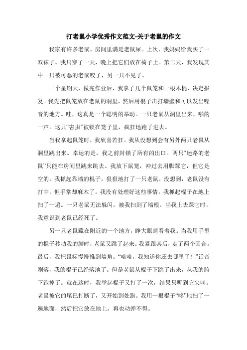 打老鼠小学优秀作文范文-关于老鼠的作文.doc