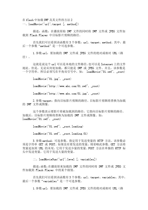 在flash中加载SWF及其文件的方法2