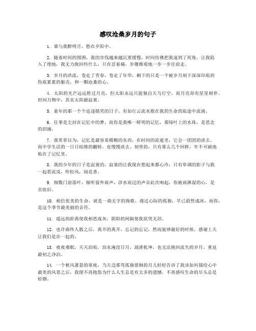感叹沧桑岁月的句子