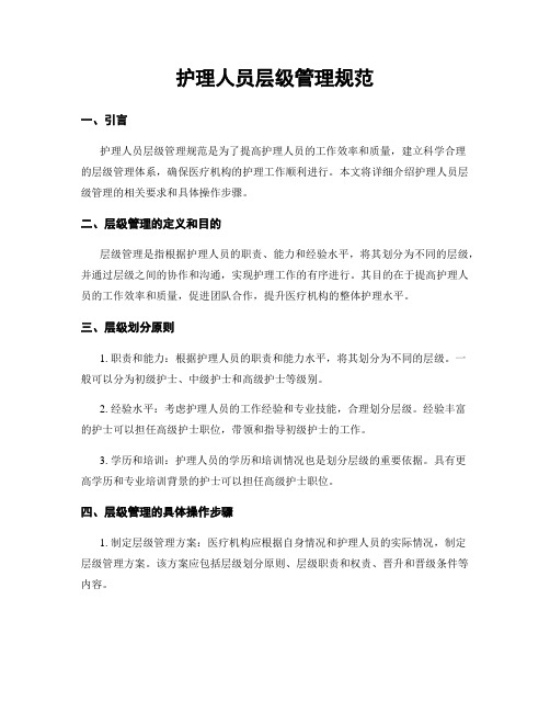 护理人员层级管理规范
