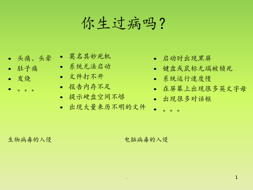 闽教版小学信息技术电脑病毒和危害PPT课件